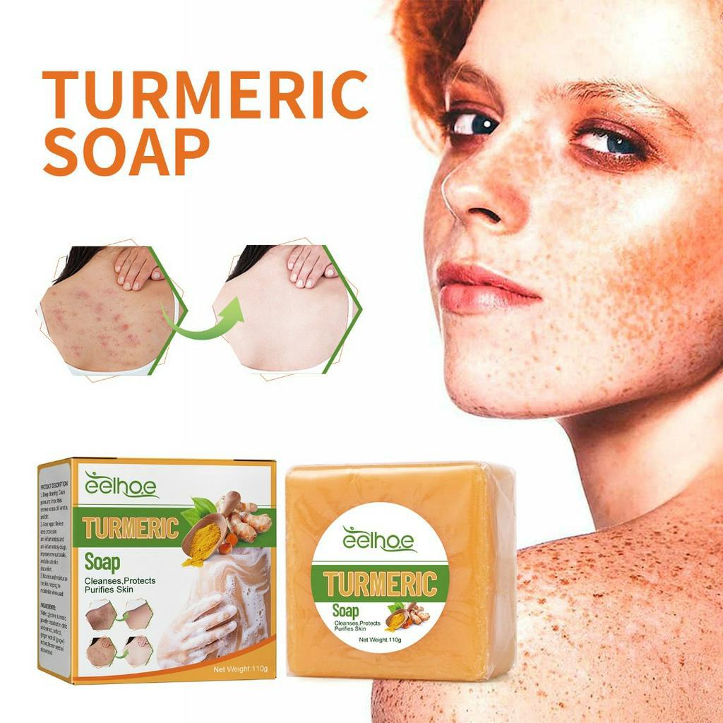 110g Natural Turmeric Soap Bar for Face and Body Turmeric Skin Soap for