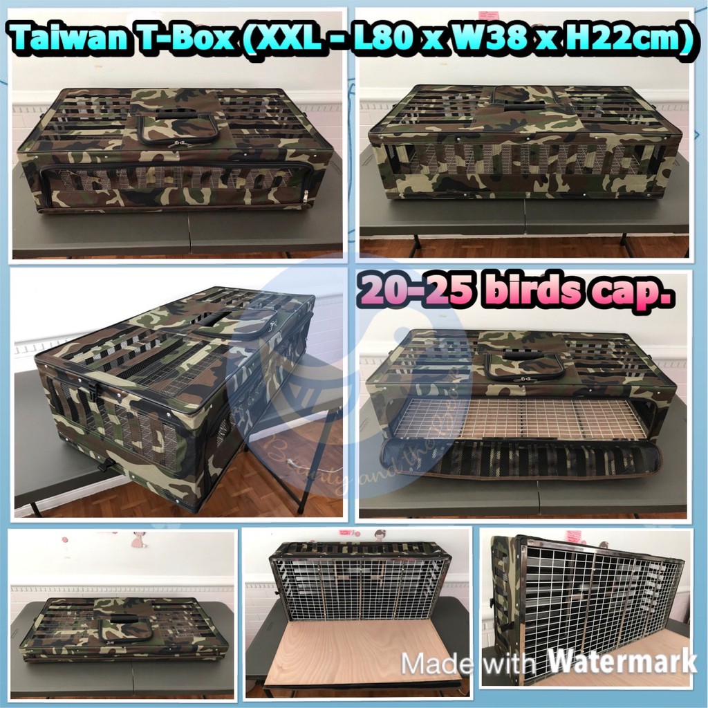 Pigeon Foldable Canvas/Stainless Training Box Cage Camo Green XXL ON