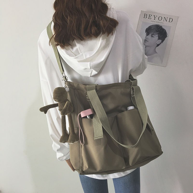 In Stock! Waterproof bag largecapacity canvas bag female Korean