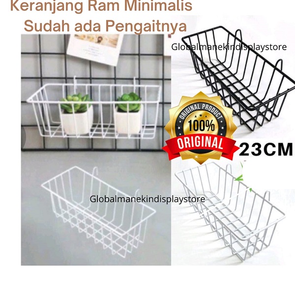 Minimalist Ram Basket Hanging Rack (There Are Already 2 Hooks) Shopee