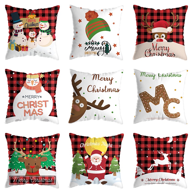Christmas Pillowcase 18x18 Inch Christmas Square 45x45cm Invisible