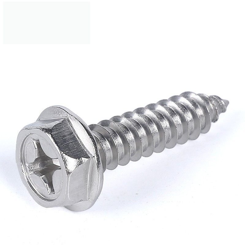 304 Stainless Steel SelfTapping Phillips Hex Screw Cross Hexagonal