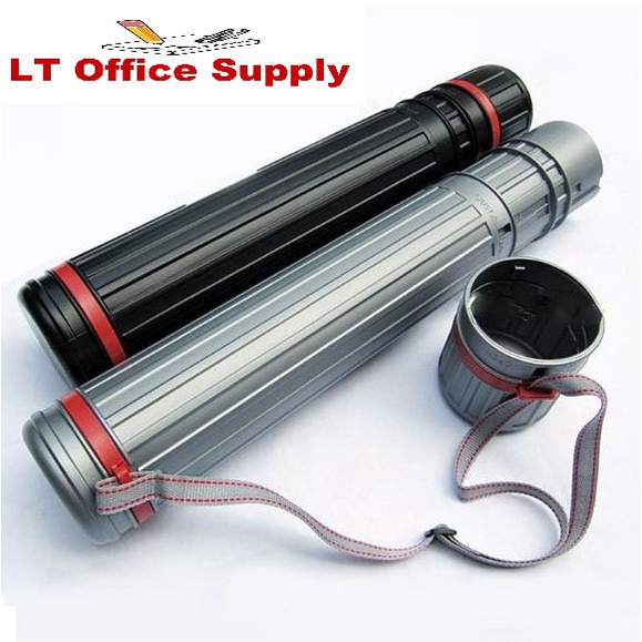 Drawing Tube Blueprint Case Telescoping Art Tube Large Plastic Black