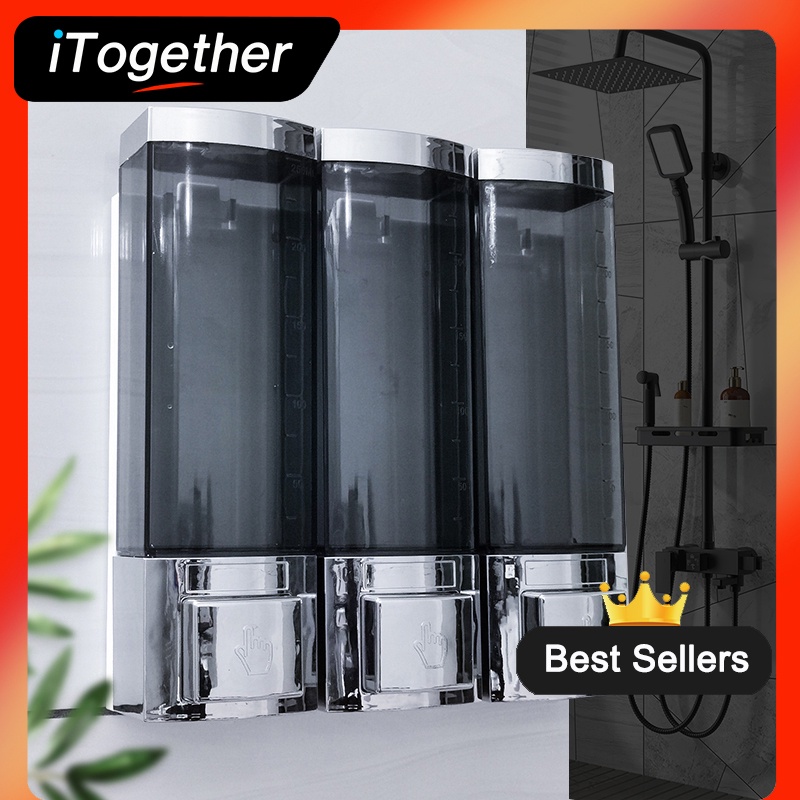 iTogether Soap Dispensers NoDrill Wall Mount Shampoo Shower Dispensers