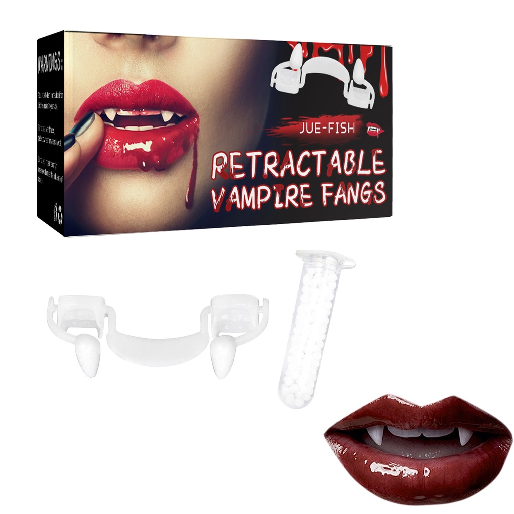 Vampire Fangs Teeth With Adhesive Fake Fangs Teeth For Cosplay Party