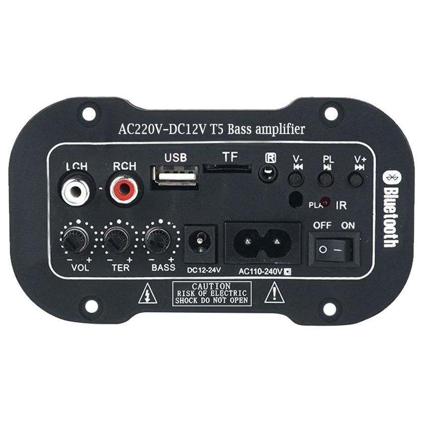 T5/T6 Hifi Bass Bluetooth Amplifier AMP10MC Car Subwoofer High Power Decoding AC220/DC1224V
