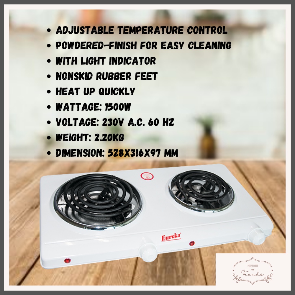Eureka Original Electric Stove Double Burner with Light Indicator EES