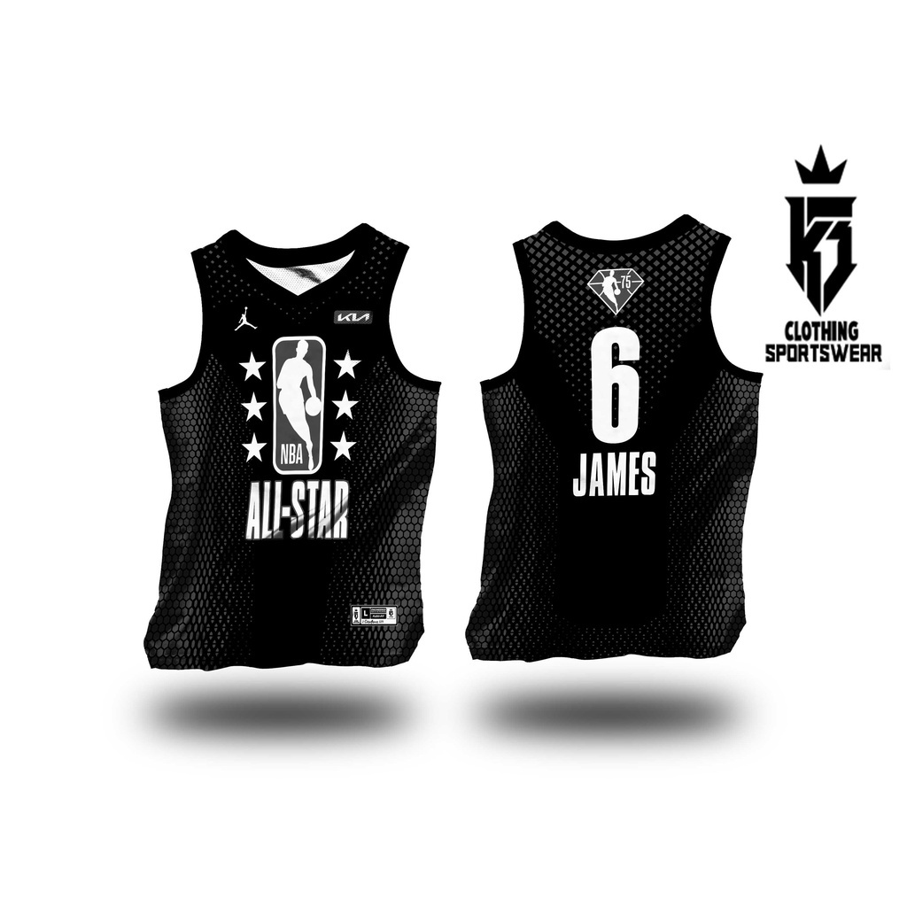 ALL STAR BLACK FULL SUBLIMATION BASKETBALL JERSEY FANWEAR FREE