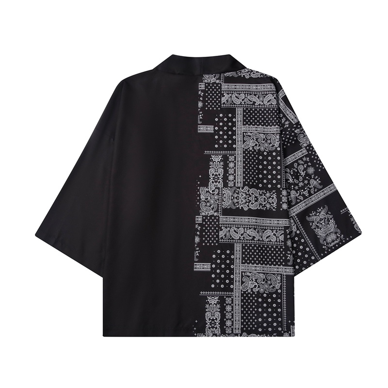 [High Quality] Men's Cardigan Plus size Fashion Loose kimono robe seven