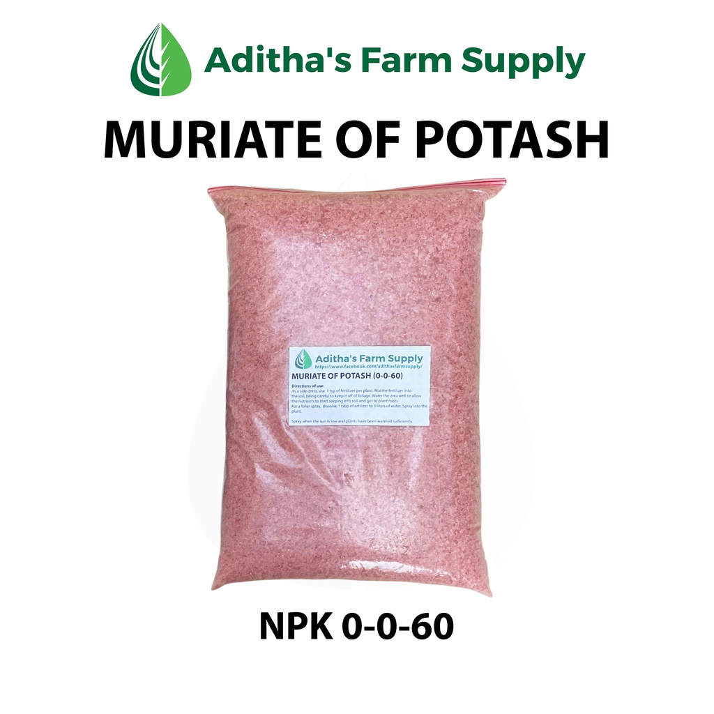 Muriate of Potash Fertilizer (NPK 0060) 200 grams/1 kilo by Aditha's