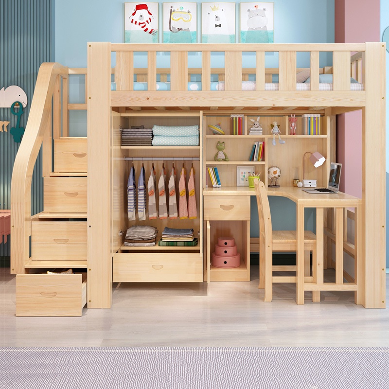 Bed Table Elevated Bed MultiFunctional Combined Bed Height Bunk Bed