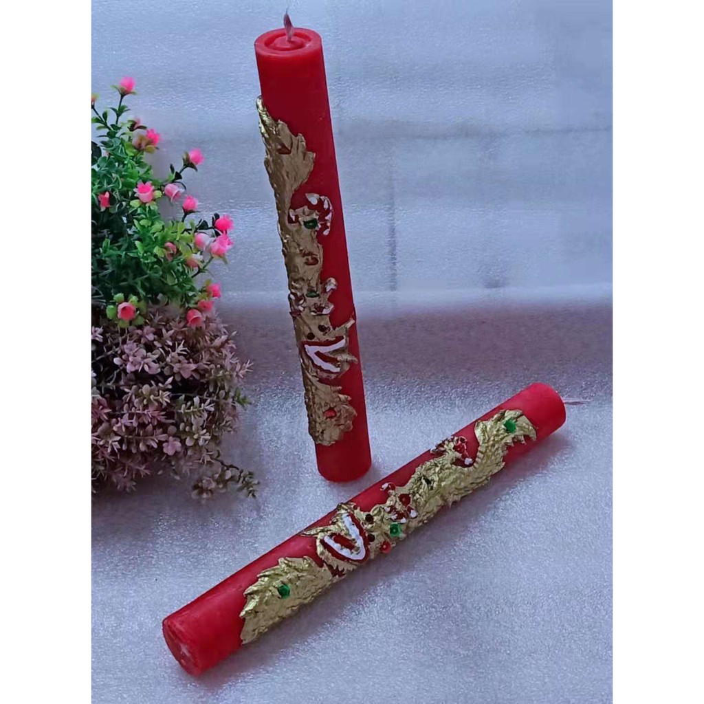 TWO PCS DRAGON CANDLE IN BOX COLOR RED,YELLOW,WHITE Shopee Philippines