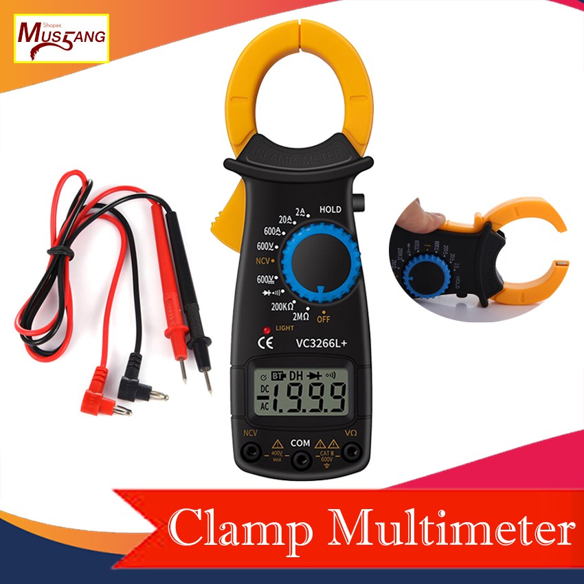 VC3266L+ Mini Multimeter Clamp Digital Display Ammeter Resistance