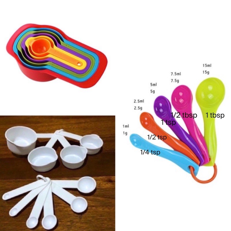 Measuring Cup & Spoon set / colorful measuring spoon with label for