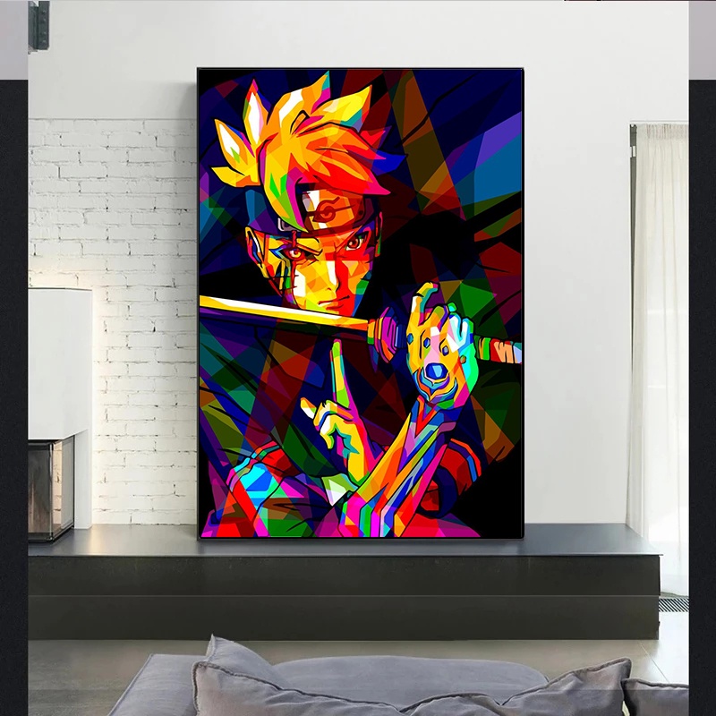 Japanese Anime Canvas Painting Boruto Uzumaki Wpap Posters and Prints