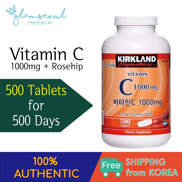 Kirkland Vitamin C w/ Rosehip 1000mg x 100 tablets Shopee Philippines