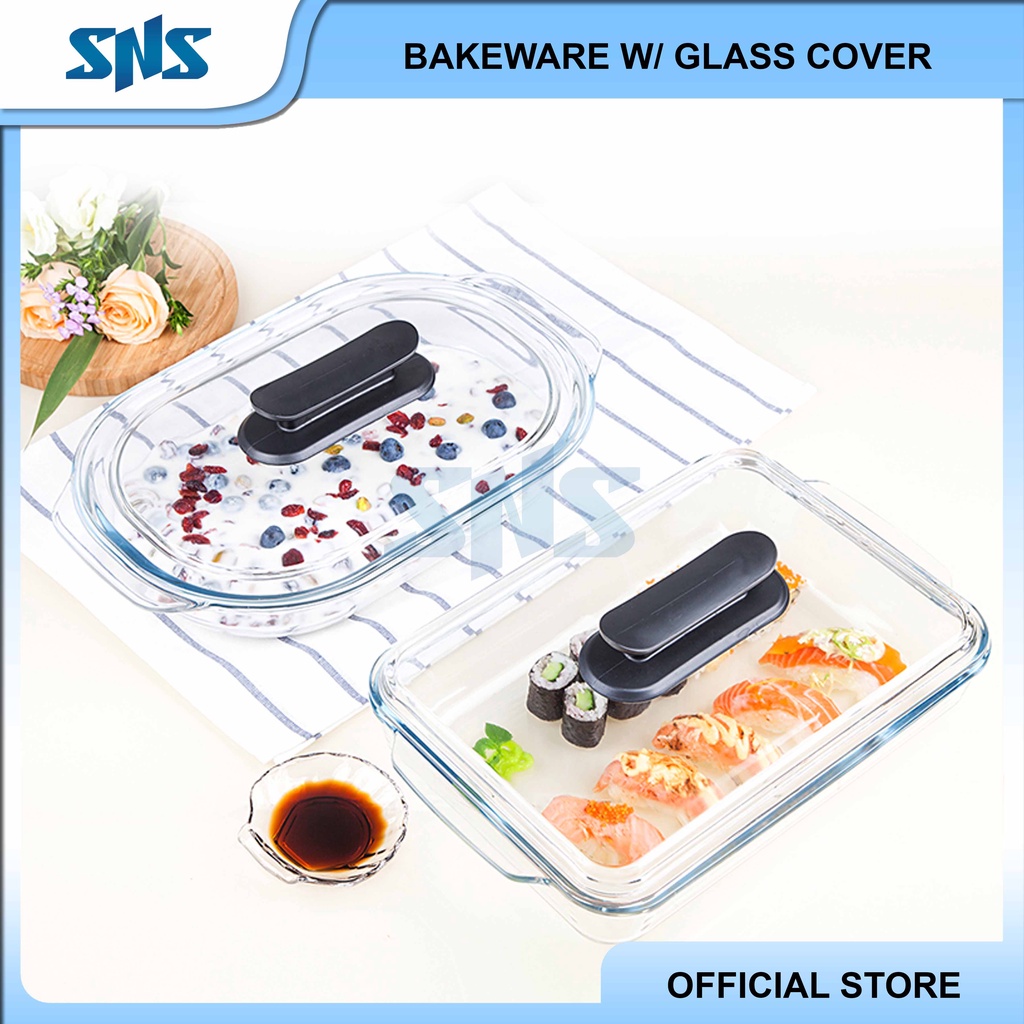 SNS Microwavable Tempered Glass Rectangular/Oval Bakeware 3.0L 78095.