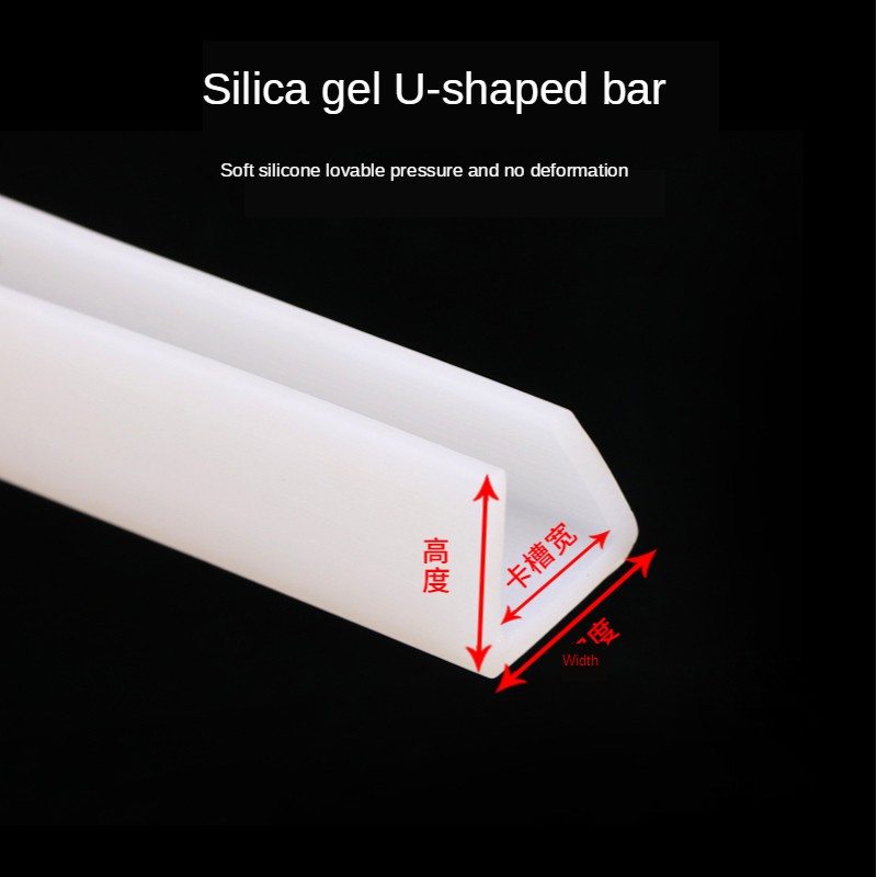 U Channel Silicone Rubber Shower Door Glass Sealing Strip Edge Trim