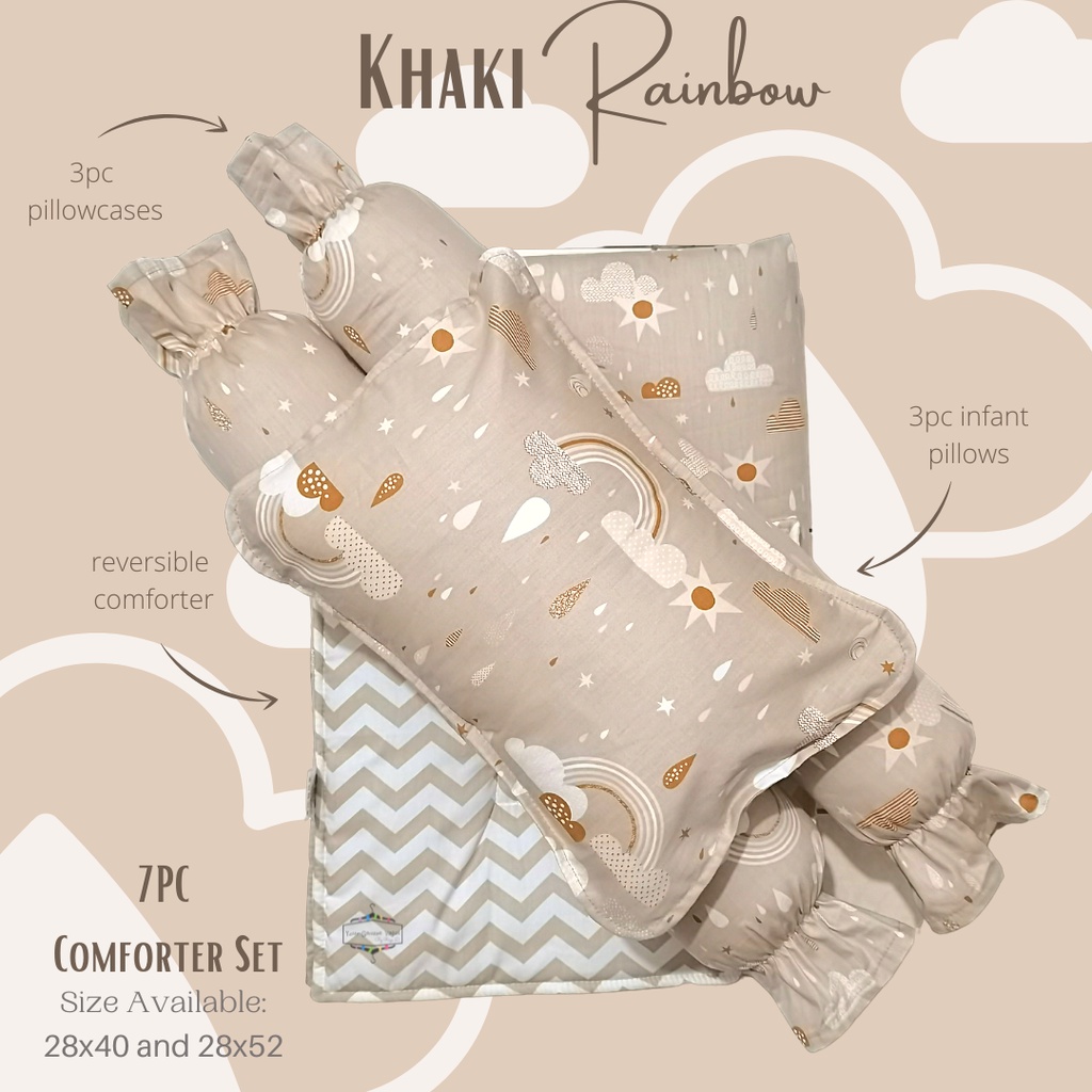 YGV RAINBOW KHAKI BABY COMFORTER CRIB BEDDING SET Shopee Philippines