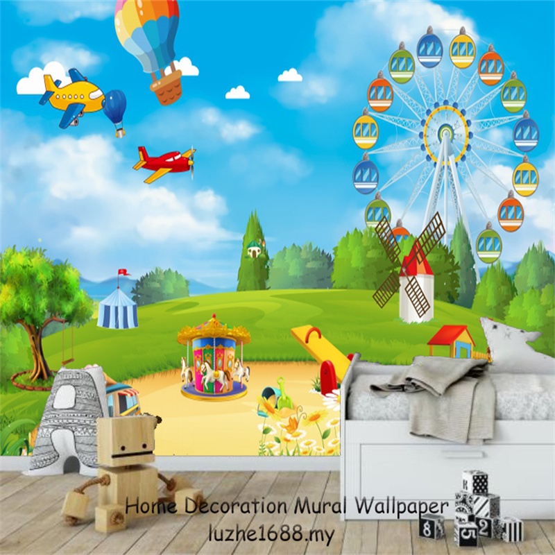 kindergarten baby wall decor childrencustom room watercolor wallpaper