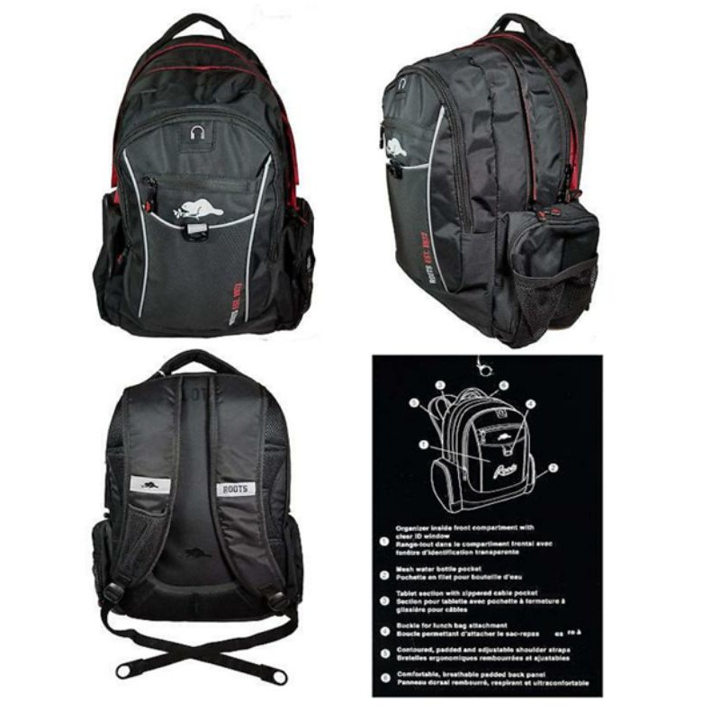 Roots Backpack Zippered Cable Pokets Shopee Philippines