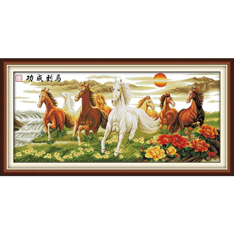 Joy Sunday Stamped Cross Stitch Kits Wishing You Every Success Pattern 14CT or 11CT Needlework