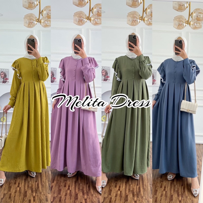 Melita DRESS 110CM / AIRFLOW CRINKLE PREMIUM / GAMIS MOTIF BUSUI TARTAN