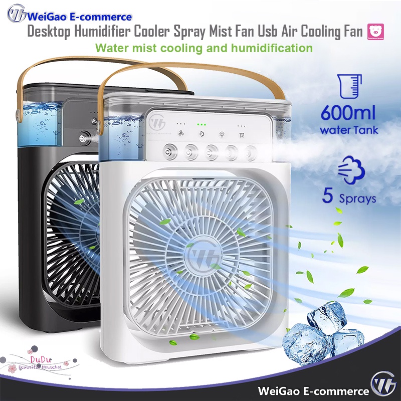 WG Desktop Humidifier Cooler Spray Mist Fan Usb Air Cooling Fan with 7