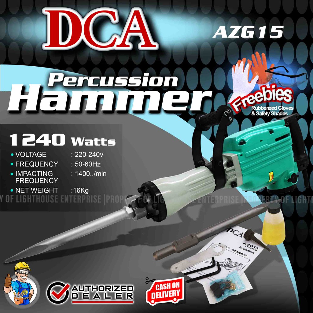 DCA 1240W Percussion Hammer/Jack Hammer (AZG15) w/FREE Safety Glass