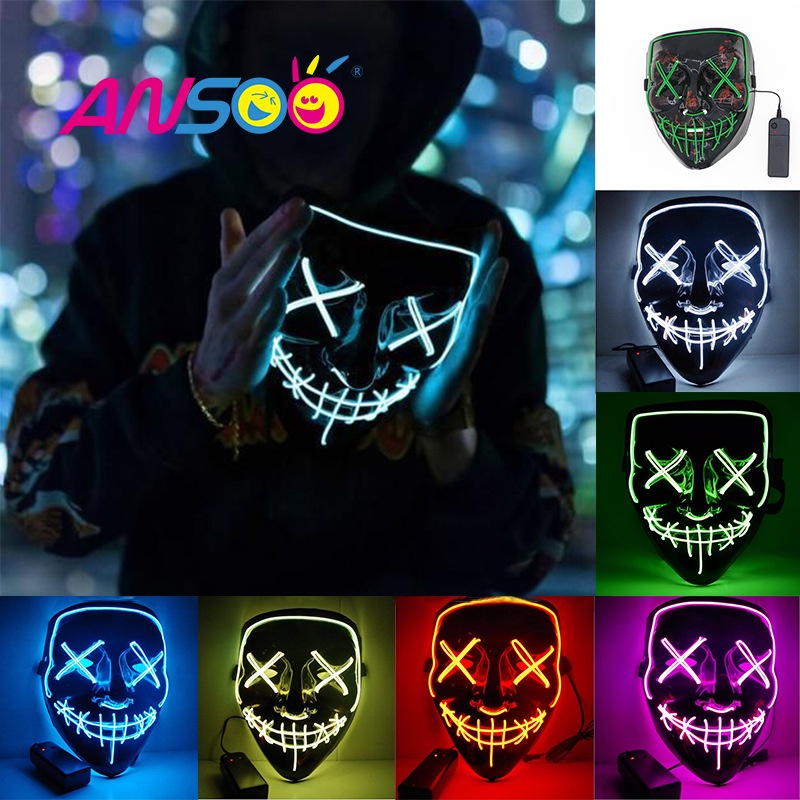 Halloween Mask, LED Light up Purge Mask, Purge Mask Costume,Halloween Masks costume for Men