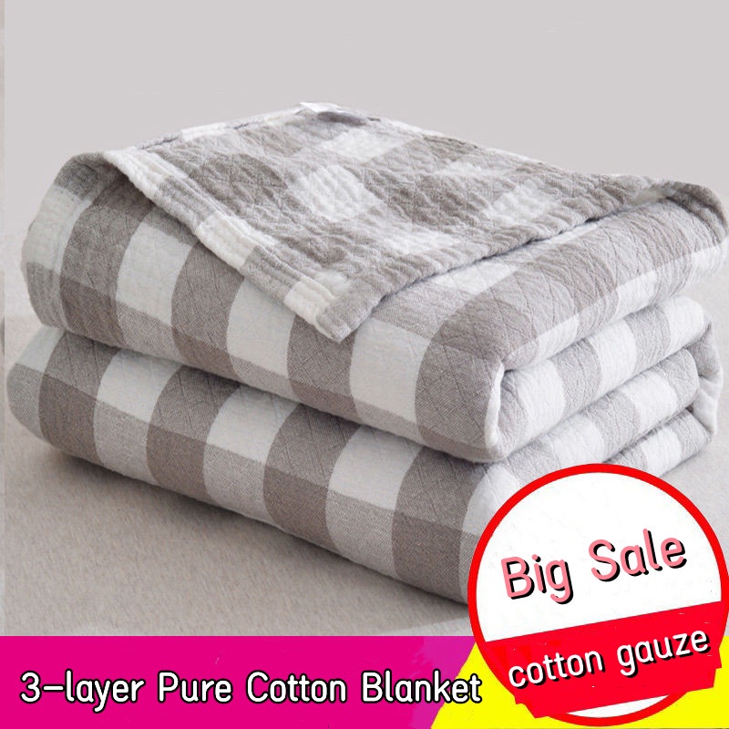 Pure Cotton Blanket Comforters Gauze Towel Quilts Summer Thin Single