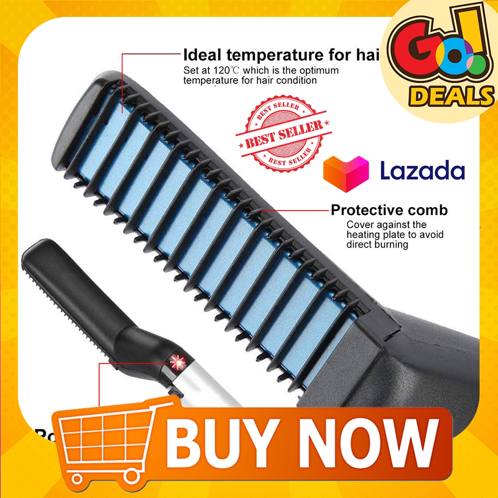 ☬MEN GROOMING HAIR STRAIGHTENER Curling Iron Electric Hairs Iron