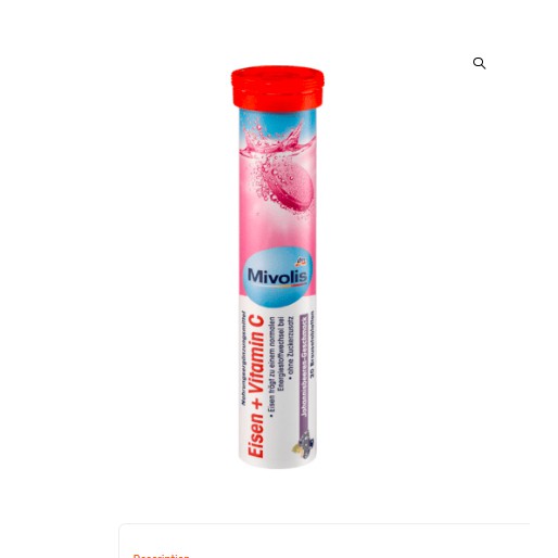 Mivolis Vitamin C + Iron Effervescent tablets 20 pieces, 82 g Shopee