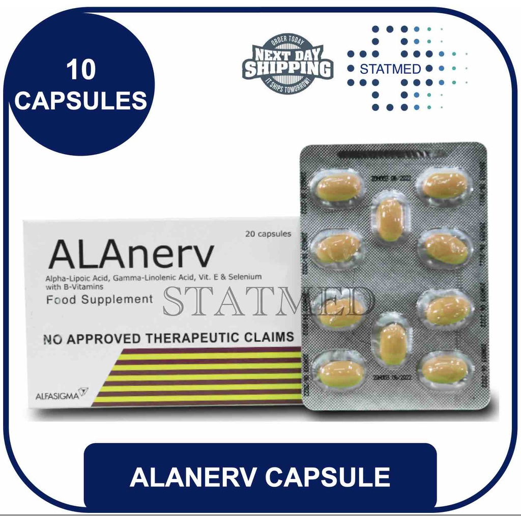 Alanerv 920mg Softgel Capsule l 10 & 20 caps l Expiration Date March