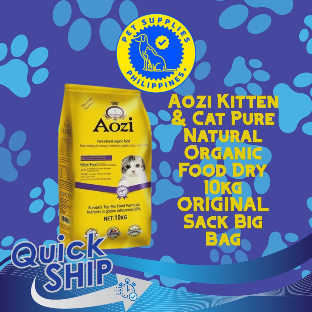 Aozi Kitten & Cat Pure Natural Organic Food Dry 10kg ORIGINAL Sack Big