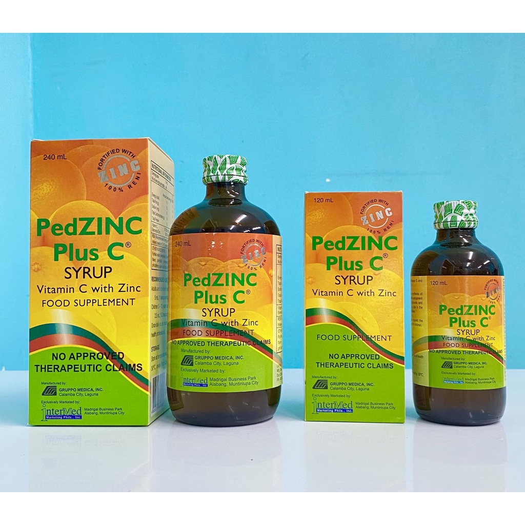 PedZINC Plus C Syrup 120ml/240ml (Ascorbic Acid+Zinc) Medic One