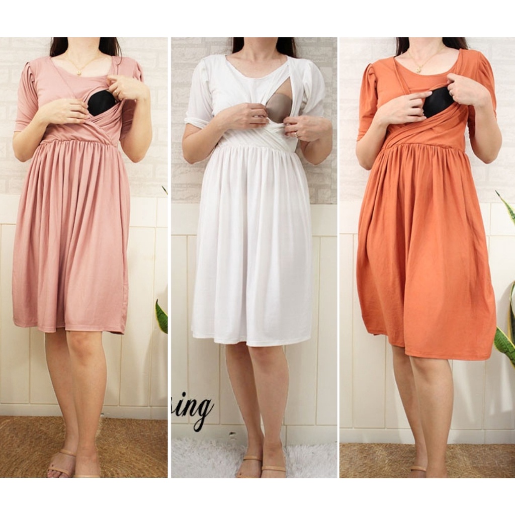 Belen Nursing Dress Maternity Dress Breastfeeding Dress Cotton Floral