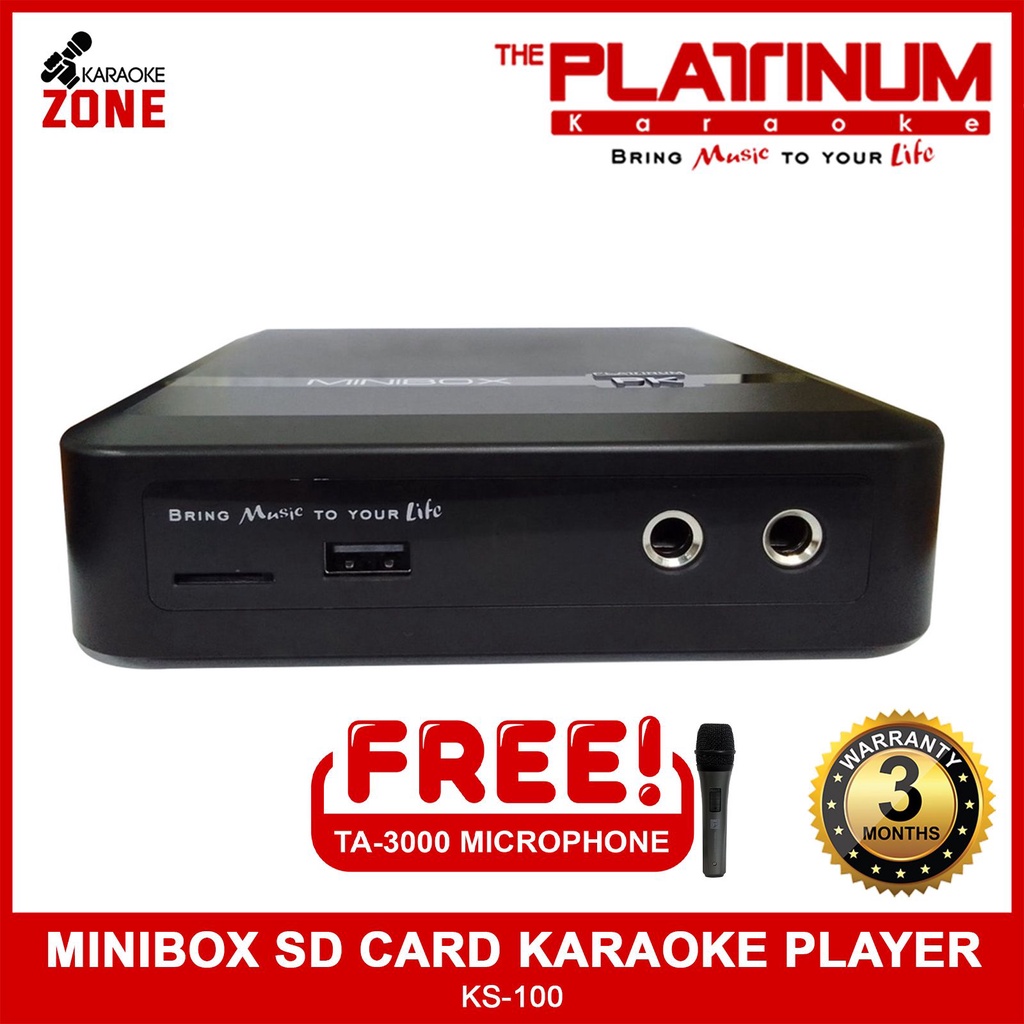 The Platinum Karaoke KS100 Minibox with wired Microphone Shopee Philippines
