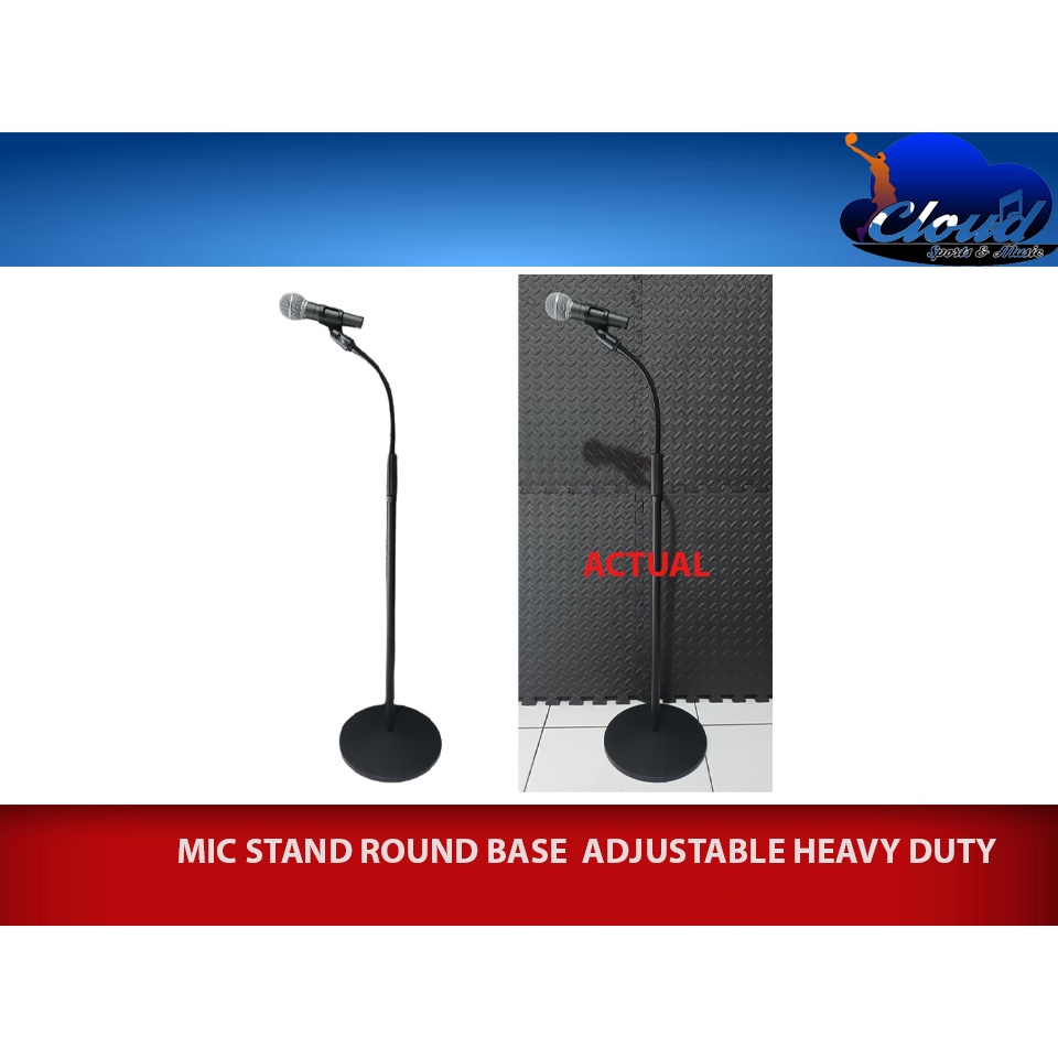 MIC STAND ROUND BASE ADJUSTABLE HEAVY DUTY Shopee Philippines