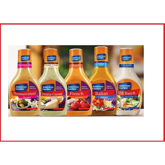 Americal Garden Italian / Creamy Caesar / Thousand Island Dressing/ US