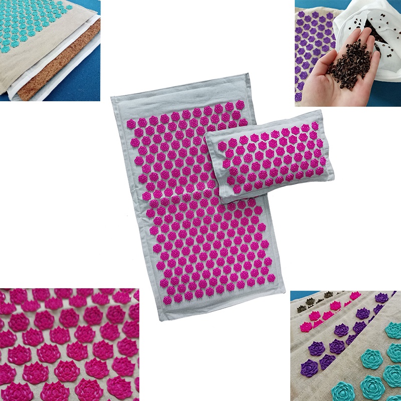 Nature Linen Coconut Palm Massage Yoga Mat 74*44cm Acupuntura