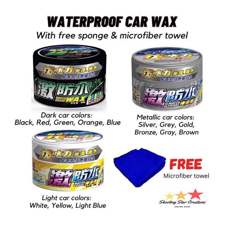 ORIGINAL BOTNY Hydrophobic Waterproof Wax Car Wax with FREE Sponge and Microfiber Towel Shopee
