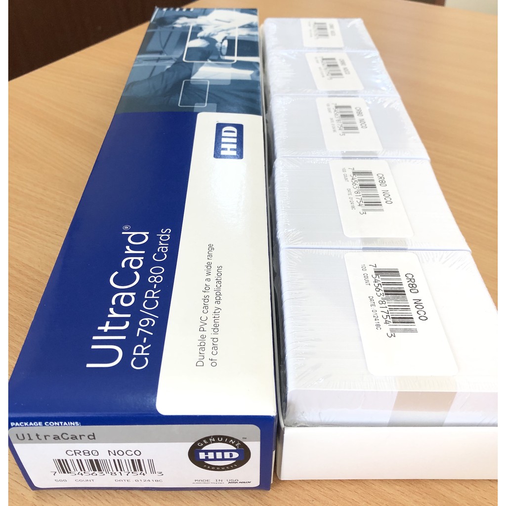 Fargo 081754, 500 Blank white cards Premium Quality, Ultracard CR80 30