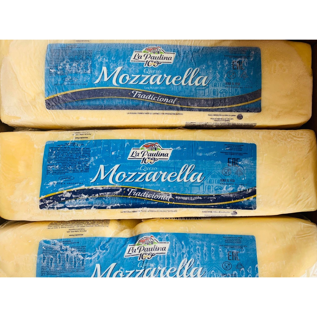 Mozzarella La Paulina Mozzarella 3.54kg weight per block Shopee