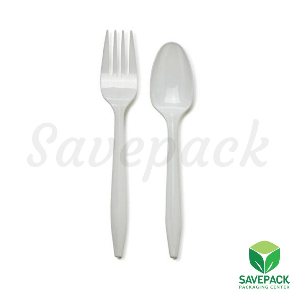 White Disposable Plastic Spoon, Fork and Spork Shopee Philippines