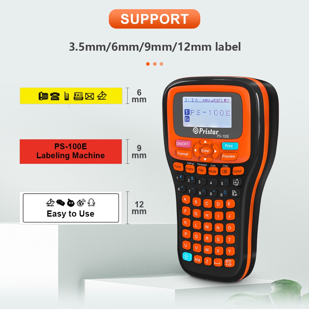 PS100E Industry Portable Handheld Label Maker C/W Adapter Tool Box