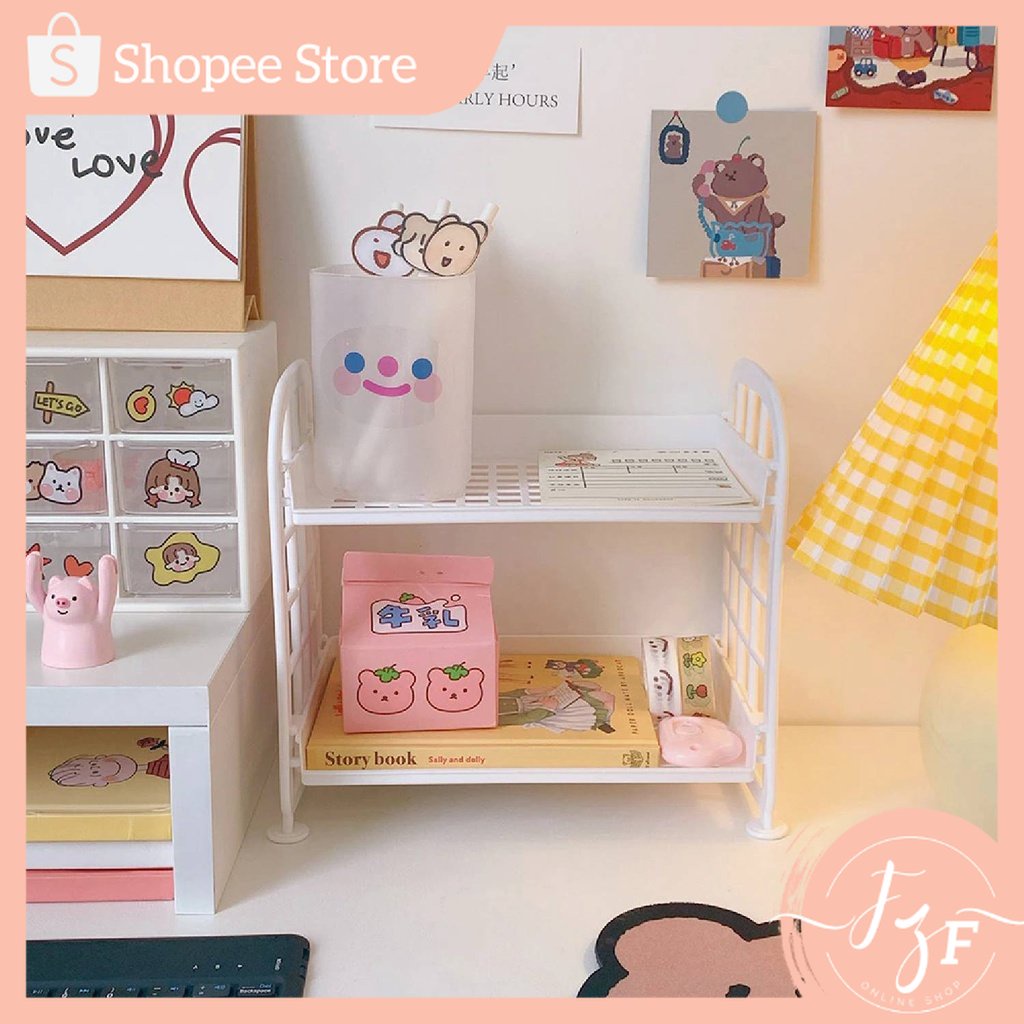 FZF Doublestorey Multipurpose mini plastic shelf for desk shelves