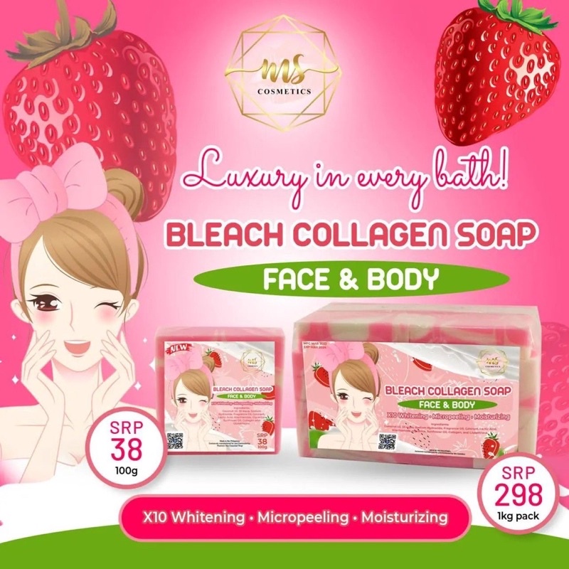 [ COD ] Bleach Collagen Soap MS Cosmetics Whitening Bleaching Collagen