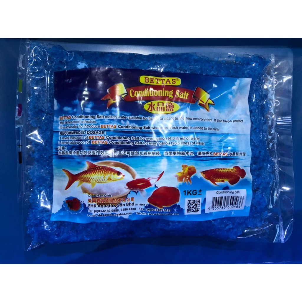 HIJAU PUTIH Bettas CONDITIONING SALT (1KG+/)/Green SALT/Blue/White
