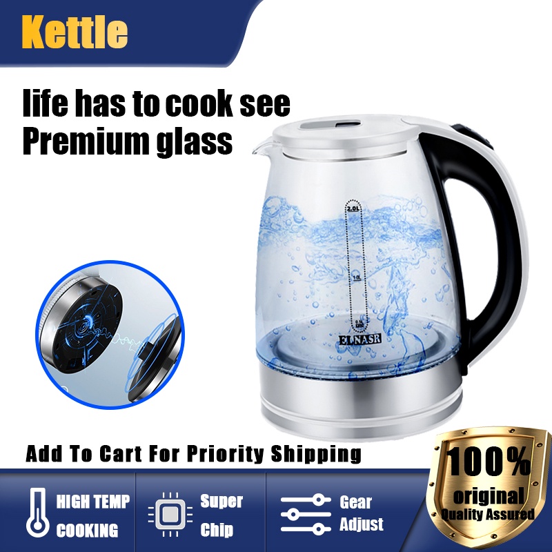 2L Kettle Glass Blue Light Teapot Fast Hot boiling Water Intelligent
